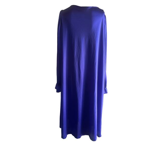 Vanity Fair Vintage Purple Nylon Button Down Embroidered Robe MEDIUM - Picture 2 of 5